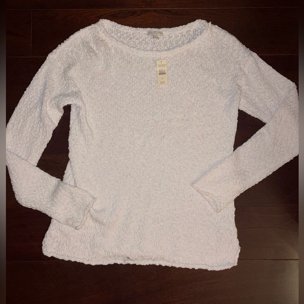 Talbots White Textured Sweater - Picture 1 of 1